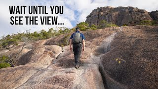 VERY STEEP climb to Mount Amos summit  Wineglass Bay Freycinet National Park  Tasmania vlog 3 [upl. by Asirac]