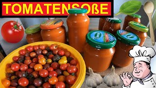 Eigene Tomatensoße einkochen 🍅🍀 Tomatensauce einmachen Rezept ohne Schälen tomaten tomatensoße [upl. by Nanaek508]