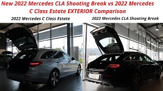 2022 Mercedes C Class Estate vs 2022 Mercedes CLA Shooting Break  EXTERIOR Comparison [upl. by Assiroc365]