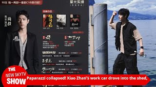 Paparazzi collapses Xiao Zhans work car drives into the studio nothing can be photographed only [upl. by Aleunamme]