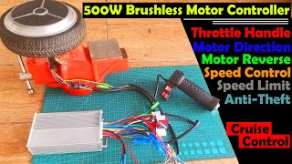 48V 500W Ebike or Electric Bike Brushless Motor Controller with Hoverboard wiring explanation [upl. by Arratoon]