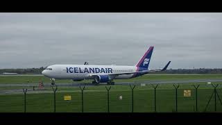 Icelandair 767300 arrival at Manchester Airport [upl. by Aleek]