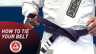 How to tie your belt  BJJ Techniques  Gracie Barra Carlton [upl. by Elbys442]