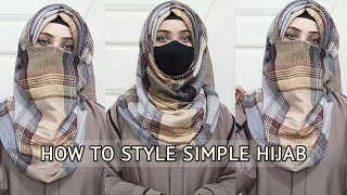 Simple amp Easy Layered Niqab Style Schoolcollege Hijab Tutorial w MaskComfortable niqab tutorial [upl. by Alaric]