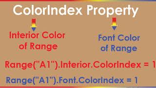 VBA Macros Color Index Property Single Row [upl. by Nerissa]