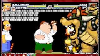 Mugen Homer and Peter vs Bowser and Bowser Jr [upl. by Sharla]