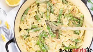 Pasta met asperges en zalm in een romige dillesaus [upl. by Mayce199]