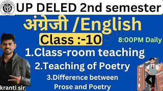 DELED Second Semester English Class10 By Kranti sir Classroom teaching Teaching of Poetry deled [upl. by Aisatnaf]