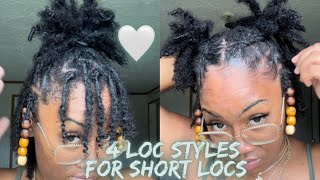 Loc styles for short locs  Loc styles for beginners  Starter Loc Styles 🤎 [upl. by Emmuela]