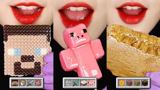 11MINUTES EMOJI EATING ASMR FOR SLEEP MINECRAFT FOOD ASMR HONEYCOMB EATING SOUND ASMR 🐷 [upl. by Eitac]