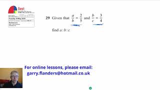 Ratios GCSE Maths Edexcel foundation Paper 1 May 2020 Question 29 [upl. by Haelahk]