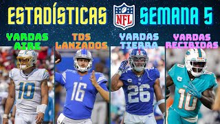 Estadísticas y Galardones  Semana 5  NFL 2022 [upl. by Yvad]