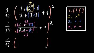 Reihenfolge der Operationen Brüche und Exponenten  6 Klasse  Mathematik  Khan Academy [upl. by Nauqat]