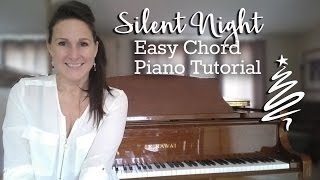 How to Play Silent Night on Piano  Easy Beginner Piano Chord Version  Christmas Carol [upl. by Aillicec280]