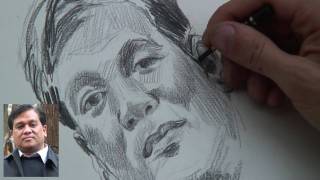 A portrait sketch demonstration by Montmartre artist Gezer [upl. by Sivat841]