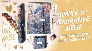 Geschenke nachhaltig verpacken 4 einfache Verpackungsideen  LOW WASTE [upl. by Eisenhart947]