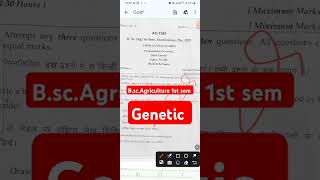 BScAg1st Sem Genetics Old Paper 2022 agri9198 agriculture shorts trendingvideo youtubeshort [upl. by Karalynn]