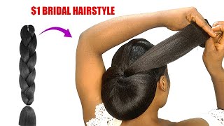 😱Game Changer😳 1 Bridal Hairstyle Using Braid Extension [upl. by Kathe240]