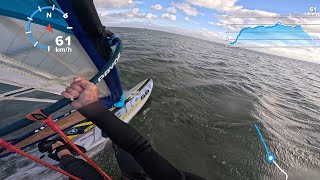 Windsurfing Terschelling Some speedruns just outside Slenk Fairway [upl. by Noyr549]