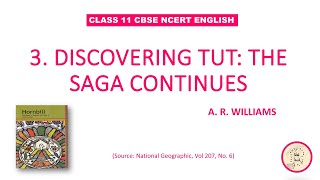 Discovering Tut  The Saga Continues  AR Williams  class 11  CBSE  NCERT  Hornbill  in Tamil [upl. by Chemar849]