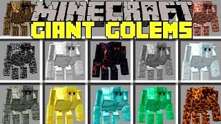 Minecraft GIANT GOLEMS MOD l CREATE GIANT GOLEMS TO PROTECT YOU l Modded MiniGame [upl. by Neelhsa]