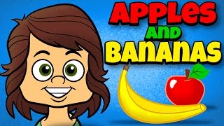 Apples and Bananas with Lyrics  Vowel Songs  Kids Songs by The Learning Station [upl. by Shamrao]