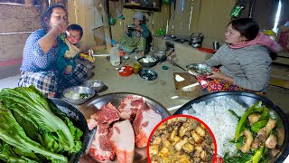 Pork amp Mustard RAYO Recipe with rice Cooking and eating in Village Kitchen  Village Food vlog [upl. by Malcolm927]