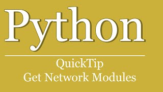 QuickTip 178  Python Tutorial  Get Network Modules  PSUTIL [upl. by Burdett513]