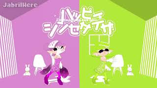 Squid Sisters  Happy Synthesizer MMD by Jabrilhere [upl. by Dyrrej276]