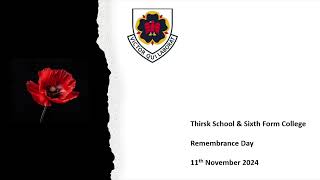 Thirsk School amp Sixth Form College Remembrance Day 2024 [upl. by Aiseneg]