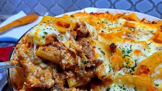 AMAZING Pasta Bake Recipe  Rigatoni with Meat Sauce amp Ricotta [upl. by Calla990]