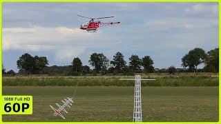 BEAUTIFUL LAMA SA315B FLIES WITH A POWER POLE ON A LEASH AT AIRDAY 2019 [upl. by Coltson]