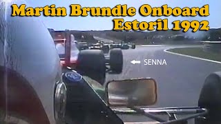 RARE Martin Brundle onboard 1992 Estoril Amazing Senna overtake  Bonus crash [upl. by Silvan]