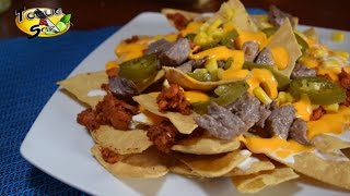 Super Nachos con carne Arrachera TOQUE Y SAZÓN Recetas botaneras [upl. by Oigaib]