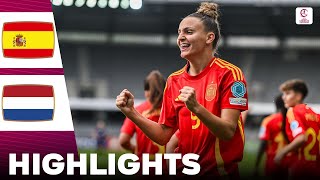 Spain vs Netherlands  Highlights  U19 Womens European Championship Final 27072024 [upl. by Mccormick]