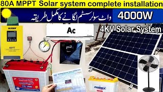 Mppt solar charge controller setup  Solar system complete installation guide  Battery Inverter [upl. by Eniak]