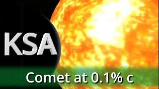 KSA  Comet Sun Flyby at 01 Lightspeed [upl. by Airretnahs]