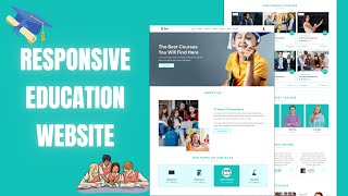 Create A Responsive SchoolEducation Website Design Using HTML  CSS  JAVASCRIPT [upl. by Yntruoc480]