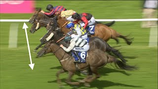 Unbelievable horse race Five horses are separated by inches in thrilling finish [upl. by Sekoorb]