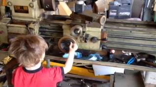 Mikey uses Shenwai SW900 lathe [upl. by Noryd267]