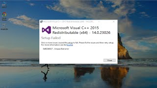 How to Fix Microsoft Visual C 2015 Redistributable Setup Failed error 0x80240017 [upl. by Kama]