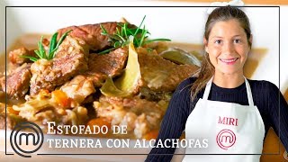 Estofado de ternera con alcachofas ¡Para mojar pan  Receta paso a paso con MIRI DE MASTERCHEF 5 [upl. by Hesler]