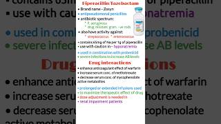 Antibiotics pharmacology PiperacillinTazobactum pharmacology made easy antibiotics short video [upl. by Quarta]