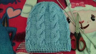 Gorro de trenzas unisex tejido en dos agujas o palitos  parte 1 de 2 [upl. by Hsuk]