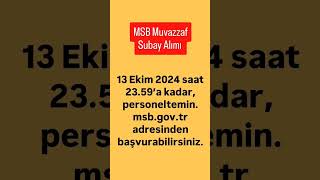 MSB subay alımı ✅ subay tsk kpss msü memur kpss2024 [upl. by Harmony]