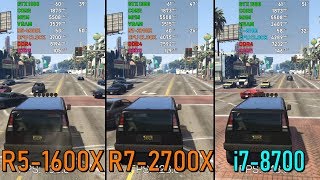 RYZEN 5 1600X vs RYZEN 7 2700X vs i7 8700 BF 1  COD WW II  CS GO  Crysis 3  Far Cry 5  GTA V [upl. by Kerin644]