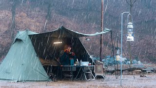 Camping in Heavy Rain  On a rainy night I went camping quietly listening to the sound of rain [upl. by Tome]