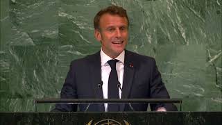 Discours du Président Emmanuel Macron à lAssemblée générale des Nations unies 2022 [upl. by Ihtak]