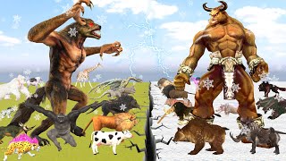 10 Zombie Wolves Fight 10 Super Buffaloes Gorilla Rescues Baby Cow From Zombie Wolves [upl. by Melvina768]