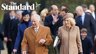 Royal family attend Christmas Day service at Sandringham [upl. by Rehpetsirhc]